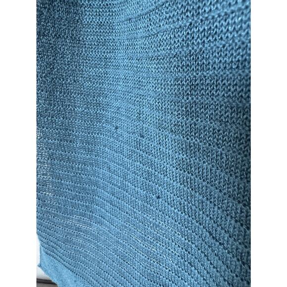 Eileen Fisher Linen Blend Knit Cardigan Women's Size Medium Open Front Teal - Picture 9 of 9